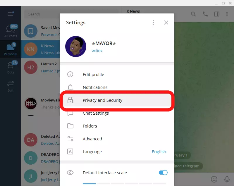 Hide Telegram Last Seen Desktop